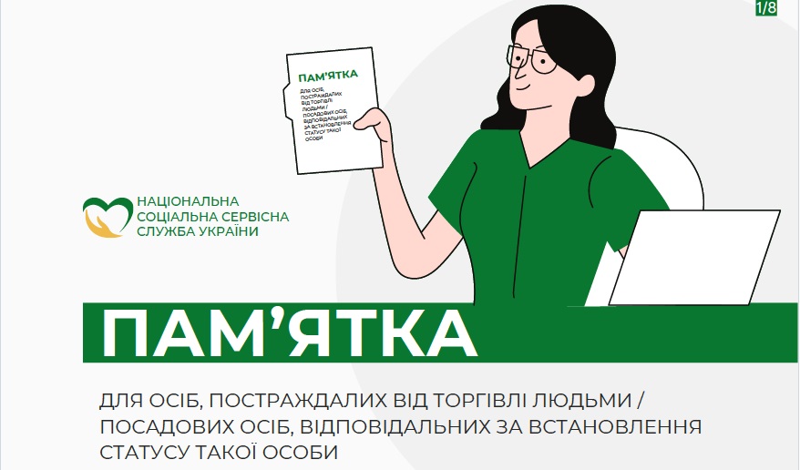 Пам’ятка «Для осіб, постраждалих від  торгівлі людьми"